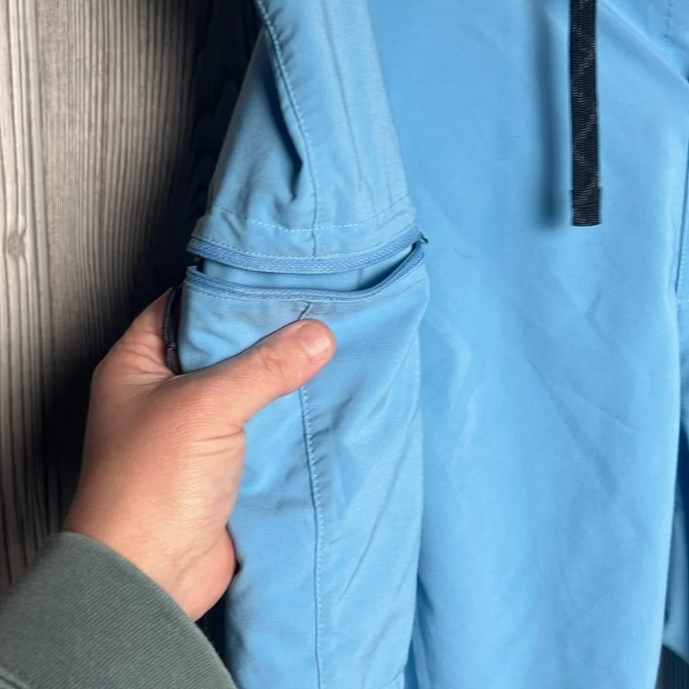 Patagonia Stretch Planing Board Short Zip Pocket Drawstring Light Blue 9